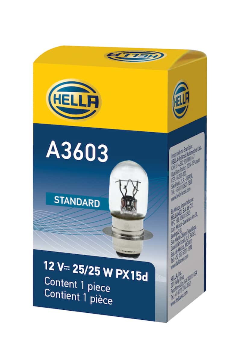 Hella — Hella Bulb 3603 12V 25/25W Px15D T6
A3603 Incan Bulb - view 5