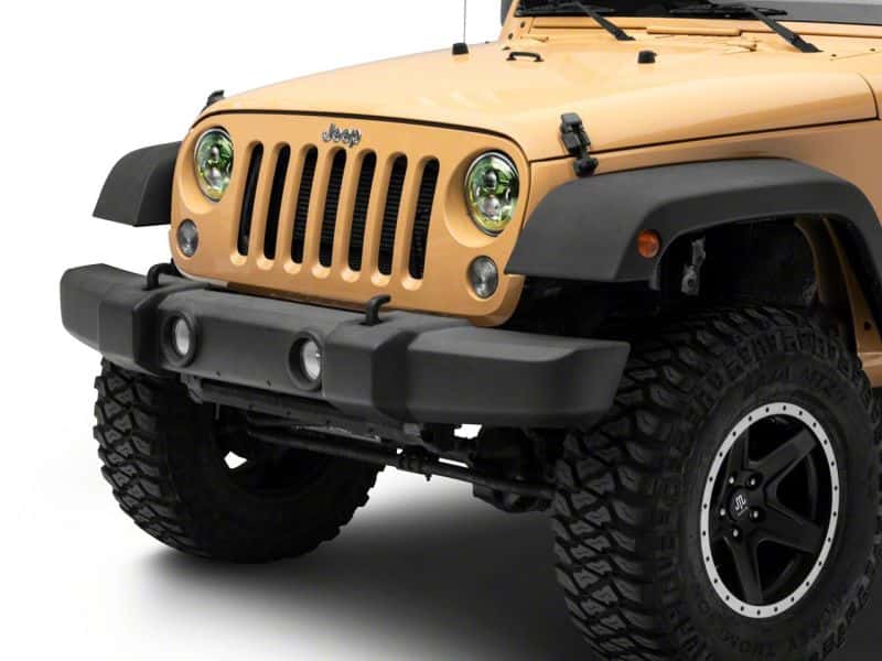 Raxiom — Raxiom 07-18 Jeep Wrangler JK 7-In LED Headlights Green Housing- Clear Lens
Headlights - view 11