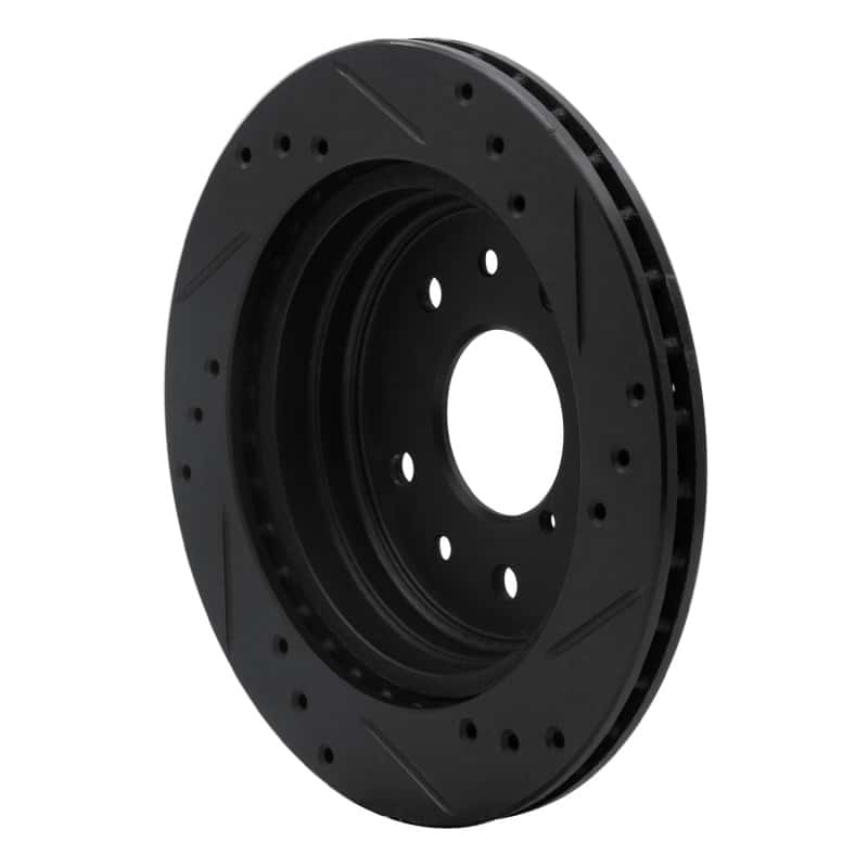 R1 Concepts — R1 86-91 Mazda RX-7 Rear Left Drilled & Slotted Black Brake Rotor
R1 Brake Rotor Drill - view 4