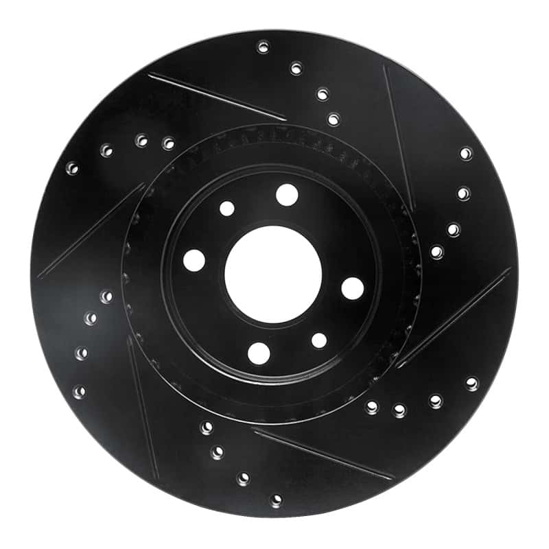 R1 Concepts — R1 2012-2019 Fiat 500E Front Left Drilled & Slotted Black Brake Rotor
R1 Brake Rotor Drill - view 5