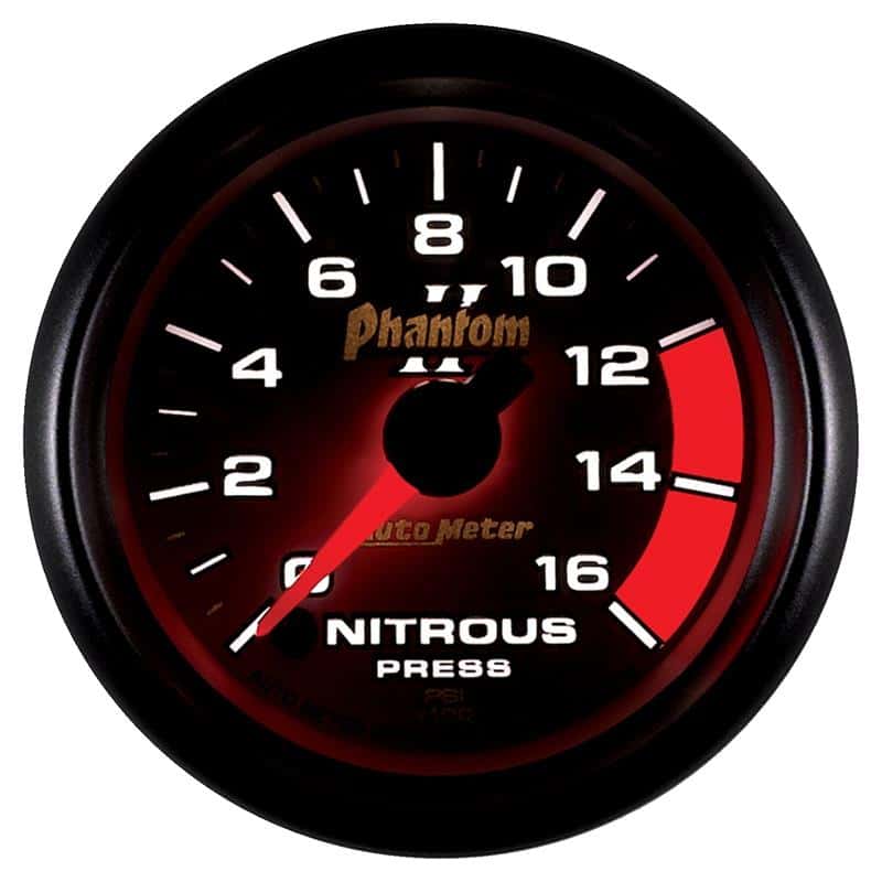 AutoMeter — Autometer Phantom II 2-1/16in 0-1600 PSI Electrical Nitrous Pressure Gauge
2-1/16" NITROUS, 0-1 - view 3