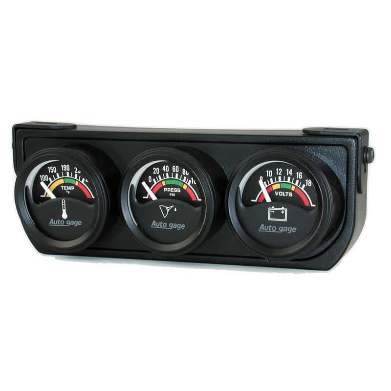 AutoMeter — Autometer AutoGage 1.5in 0-100 PSI Oil Press/ 18 Volt / 280 Deg Water Temp Gauge Console
3 GA PNL OP/V/WT E - view 2