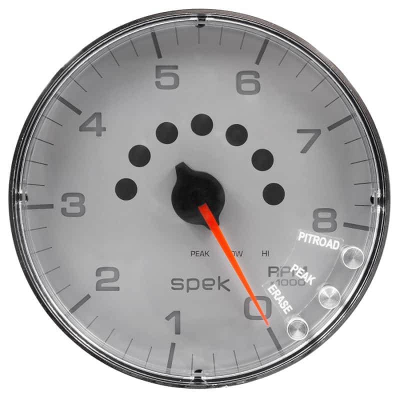 AutoMeter — Autometer Spek-Pro Gauge Tachometer 5in 8K Rpm W/Shift Light & Peak Mem Silver/Chrome
GA 5" 8KRPM SFC SPEK - view 4