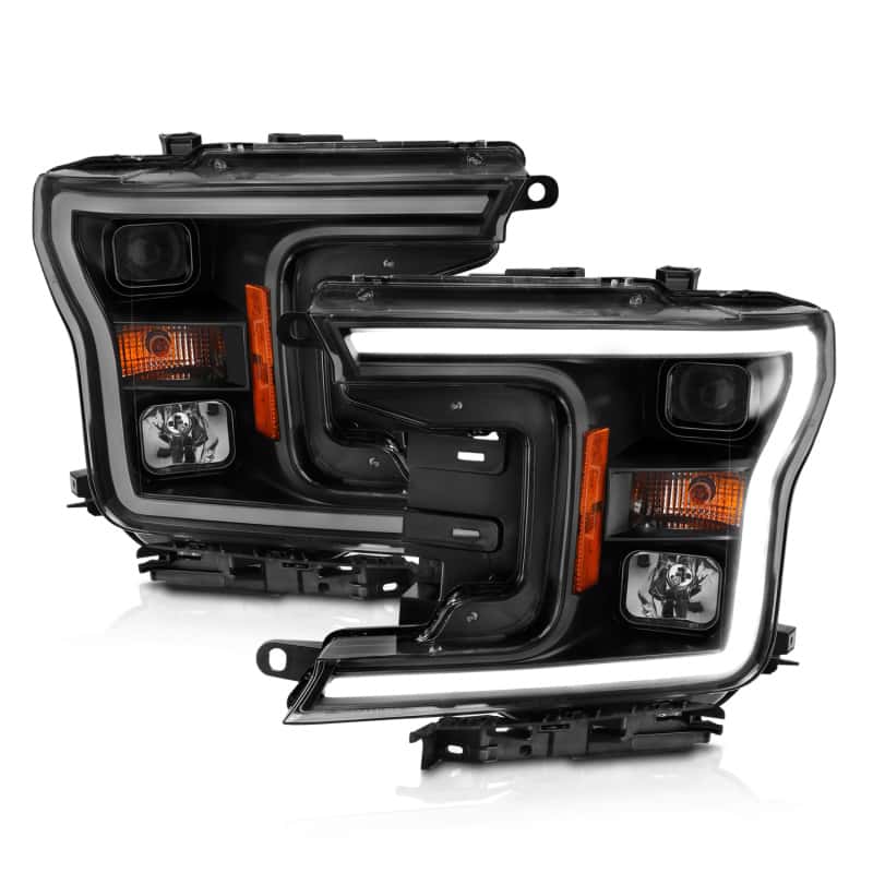 ANZO — ANZO 2018-2019 Ford F-150 Projector Plank Style H.L. Black Amber (Without Switchback)
Head Light Set - view 2