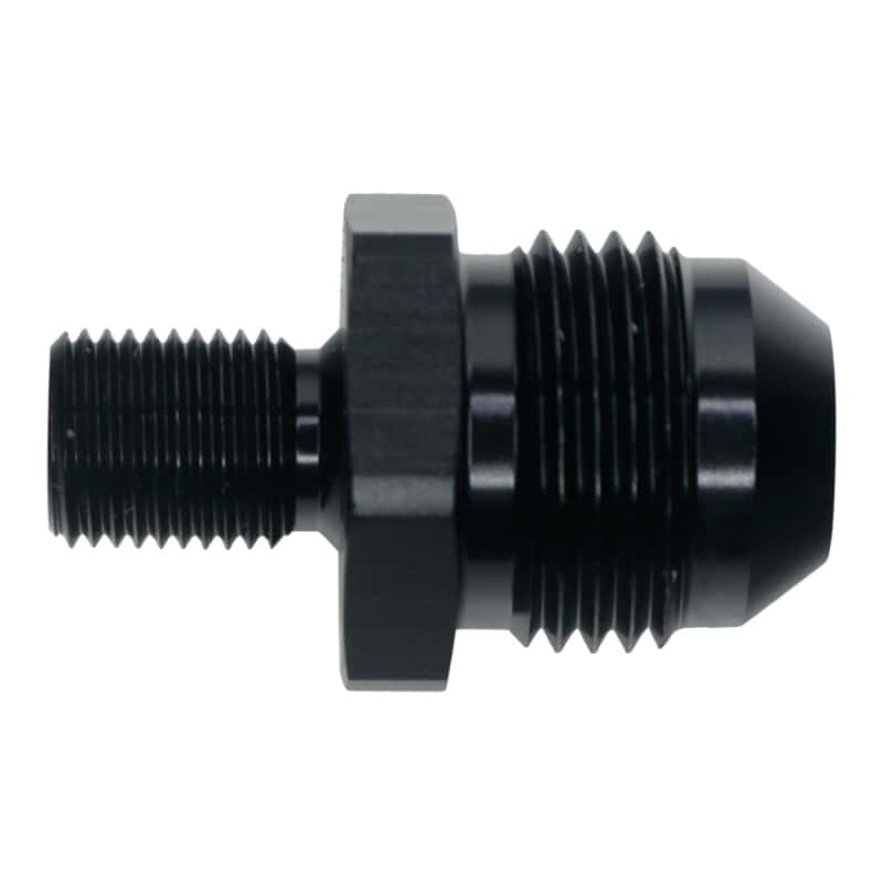 DeatschWerks — DeatschWerks 8AN Male Flare to M10 X 1.0 Male Metric - Anodized Matte Black
Lines & Fittings - view 1