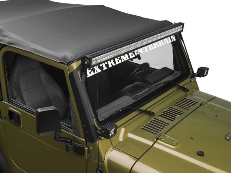 Raxiom — Raxiom 97-06 Jeep Wrangler TJ 50-In LED Light Bar Windshield Mount w/ Auxilliary Bracket
Mount - view 2