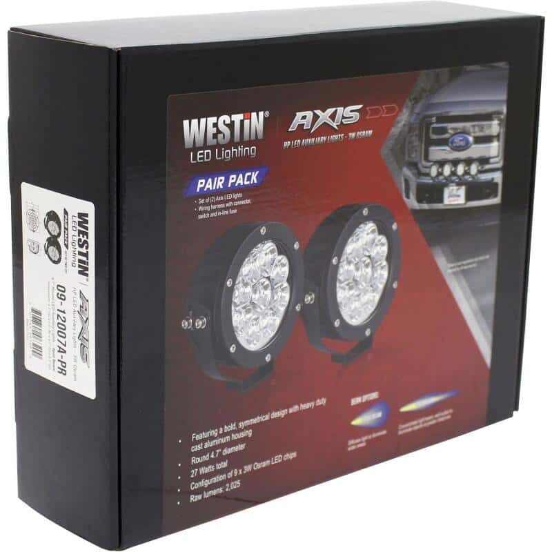 Westin — Westin Axis LED Auxiliary Light 4.75 inch Round Spot w/3W Osram (Set of 2) - Black
Offroad/Racing Lamp - view 3