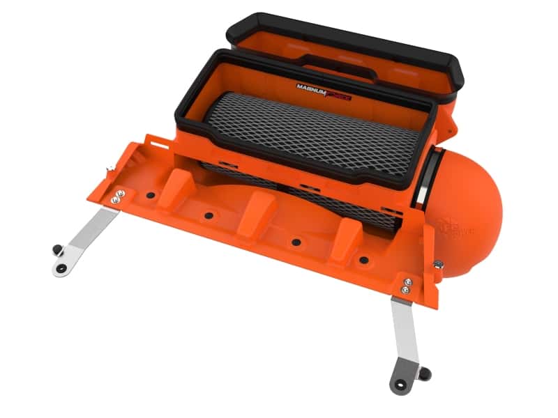aFe — aFe 21-23 RAM 1500 TRX V8-6.2L SC Magnum FORCE Stage2 Orange Edition Cold Air Intake System w/Pro 5R
Magnum FORCE Intake - view 1