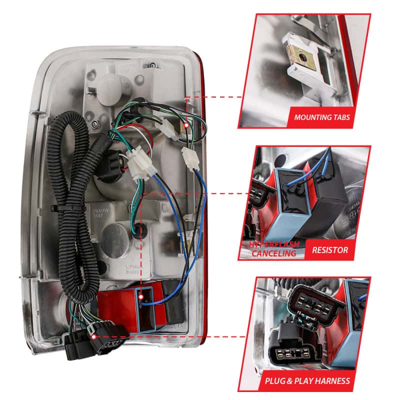 ANZO — ANZO 2000-2006 Chevrolet Suburban LED Taillights Red/Clear
TailLightSet - view 8