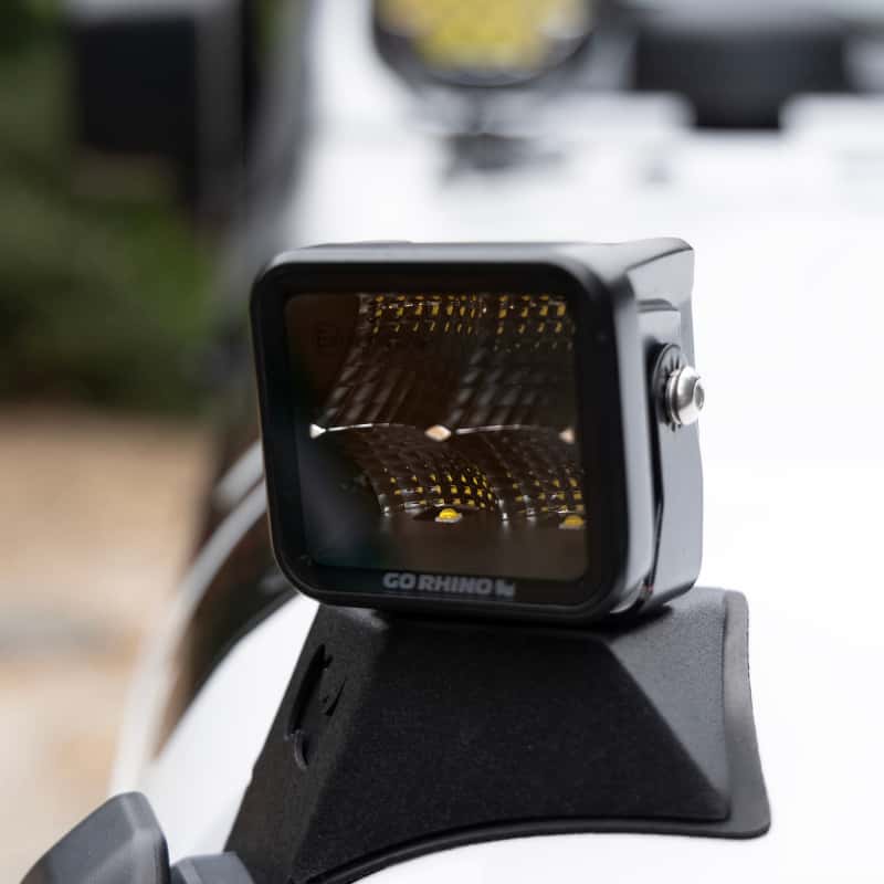 Go Rhino — Go Rhino Xplor Blackout Series Cube LED Flood Light Kit (Surface/Threaded Stud Mnt) 2x2 - Blk (Pair)
BLK-Two Flood Lights - view 4