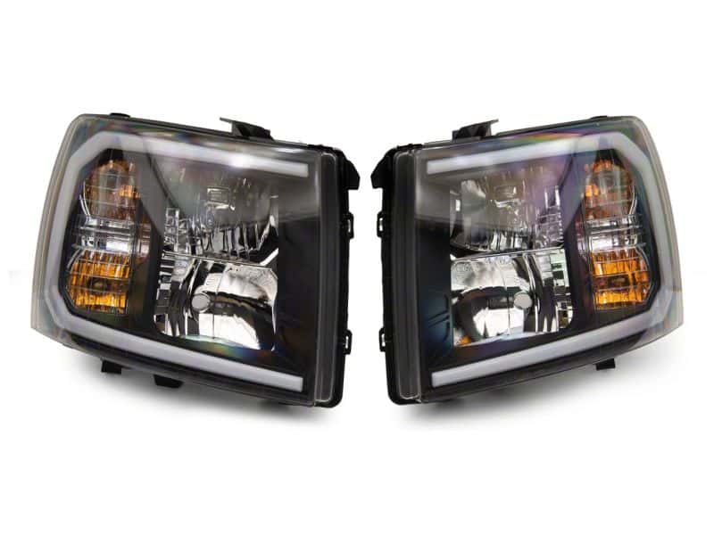 Raxiom — Raxiom 07-13 Chevrolet Silverado 1500 Axial Headlights w/ SEQL LED Bar- Blk Housing (Clear Lens)
Headlights - view 2