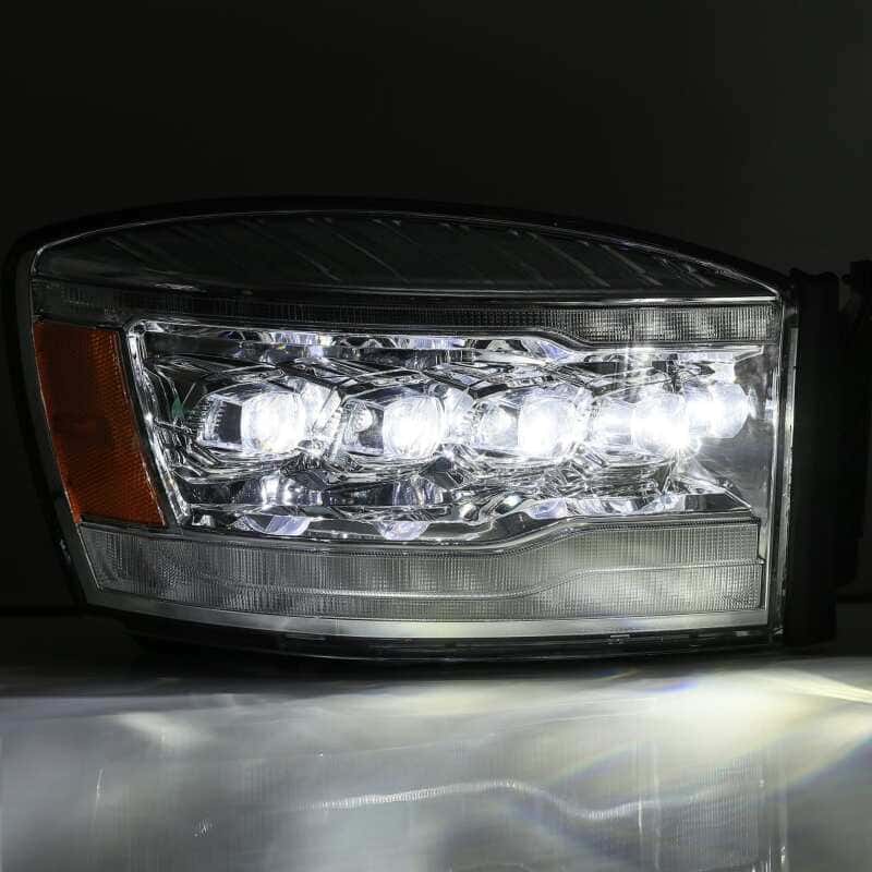 AlphaRex — AlphaRex 06-08 Dodge Ram 1500HD NOVA LED Proj Headlights Plank Style Blk w/Seq Signal/DRL/Amber LED
Projector Headlights - view 4