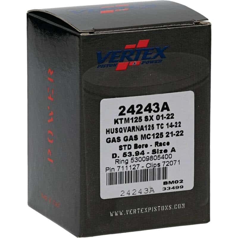 Vertex Pistons — Vertex Piston 01-16 KTM 125 EXC 125cc Cast Race Piston Kit - view 5