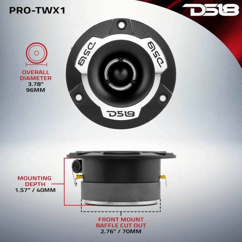 DS18 — DS18 3.8in Super Bullet Tweeter 120 Watts RMS 1in Aluminum Vc 4 ohm Silver - view 7