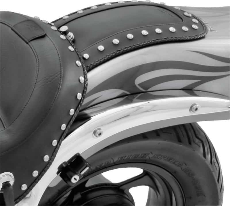 Mustang Motorcycle — Mustang 01-04 Suzuki 80 Volusia, 05-08 Boulevard C50, 08-09 C109R Fender Bib w/Studs - Black - view 2