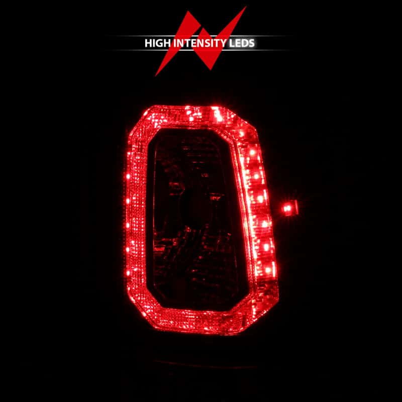 ANZO — ANZO 1999-2002 Chevy Silverado 1500 LED Taillights Plank Style Chrome With Red/Clear Lens - view 5