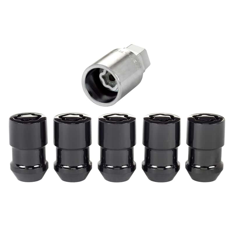 McGard — McGard Wheel Lock Nut Set - 5pk. (Cone Seat) 1/2-20 / 3/4 &13/16 Dual Hex / 1.46in. Length - Black - view 1