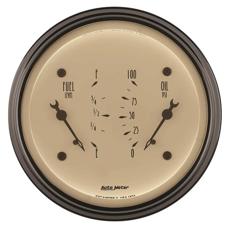 AutoMeter — AutoMeter Gauge Dual Fuel & Oilp 3-3/8in. 0 Ohm(e) to 90 Ohm(f)& 100PSI Elec Antique Beige
GA 3.4" OIL/FU 90 AB - view 3