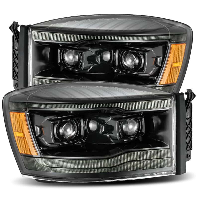 AlphaRex — AlphaRex 06-08 Dodge Ram 1500HD LUXX LED Projector Headlights Plank Style Alpha Blk w/Seq Signal/DRL
Projector Headlights - view 2