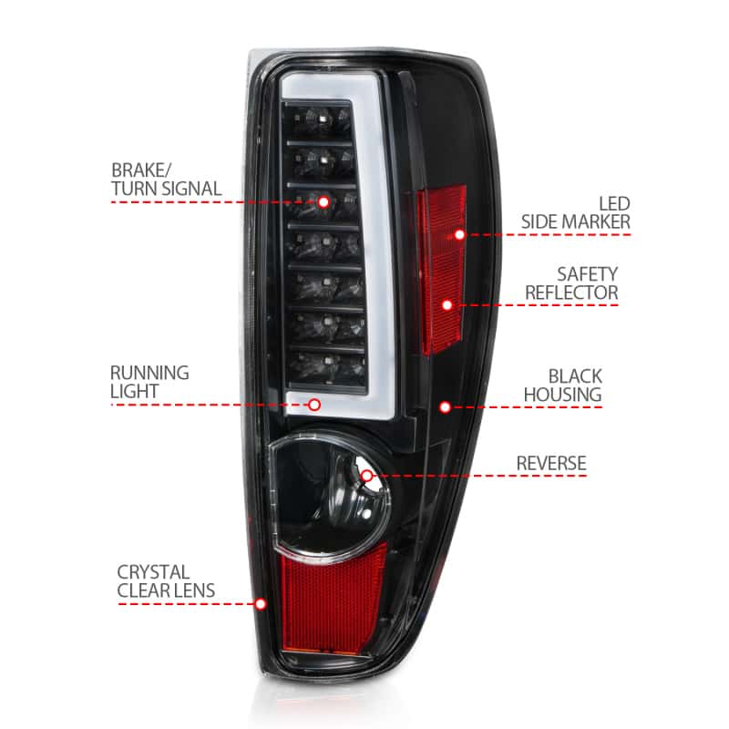ANZO — ANZO 2004-2012 Chevrolet Colorado/ GMC Canyon LED Tail Lights w/ Light Bar Black Housing
Tail Light Set - view 10