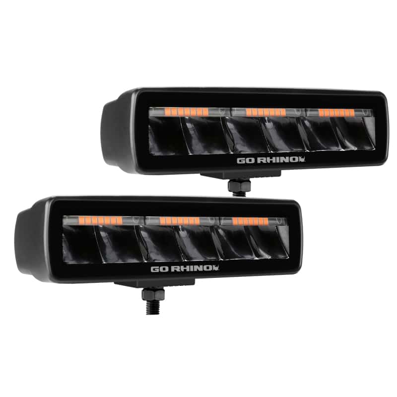 Go Rhino — Go Rhino Xplor Blackout Combo Series Sixline LED Spot Lights w/Amber (Surface Mount) - Blk (Pair)
BLK-  SixLineW/Amber - view 2