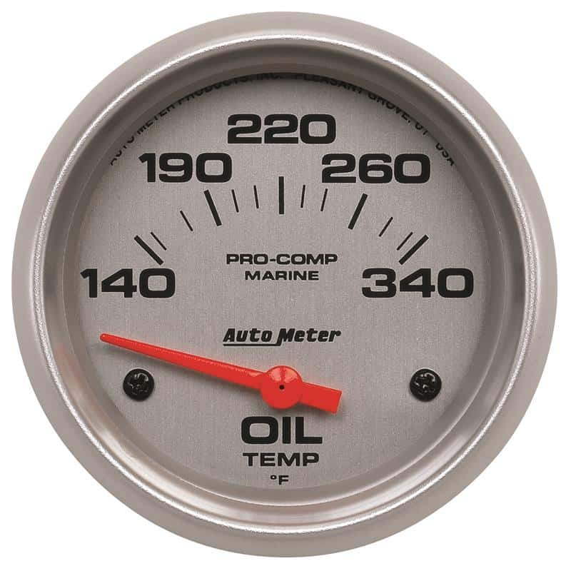 AutoMeter — Autometer Marine Silver Ultra Lite Electric Oil Temperature Gauge 2-5/8in 140-300 Deg F
GA 2.6" OT 300 E MS - view 2