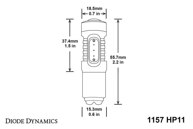 Diode Dynamics — Diode Dynamics 1157 LED Bulb HP11 LED - Amber (Single) - view 6