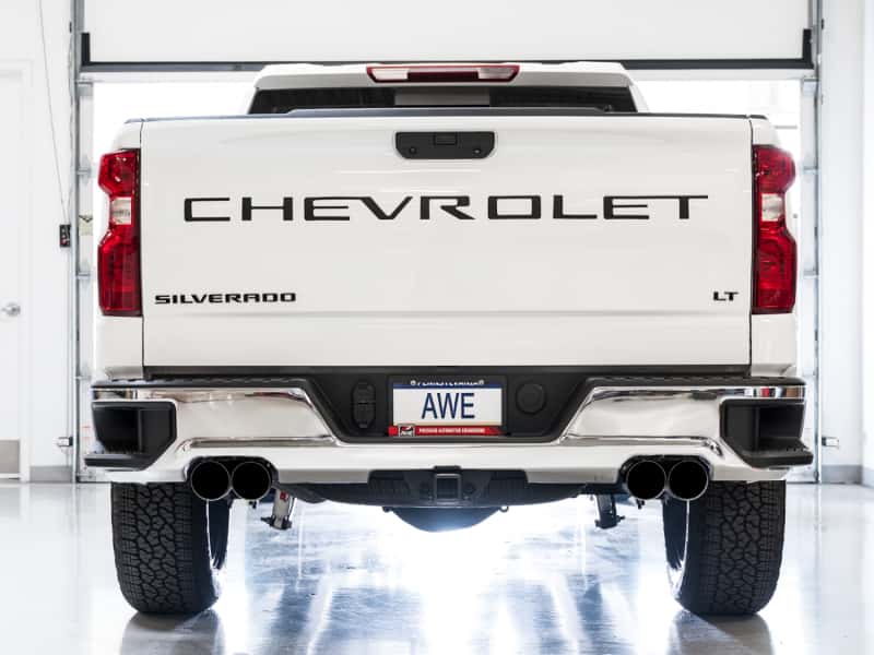 AWE Tuning — AWE Tuning 4th Gen GM 1500 5.3L 0FG Catback Split Rear Exit (w/ Bumper Cutouts) - Quad Diamond Tips
0FG Catback - view 4