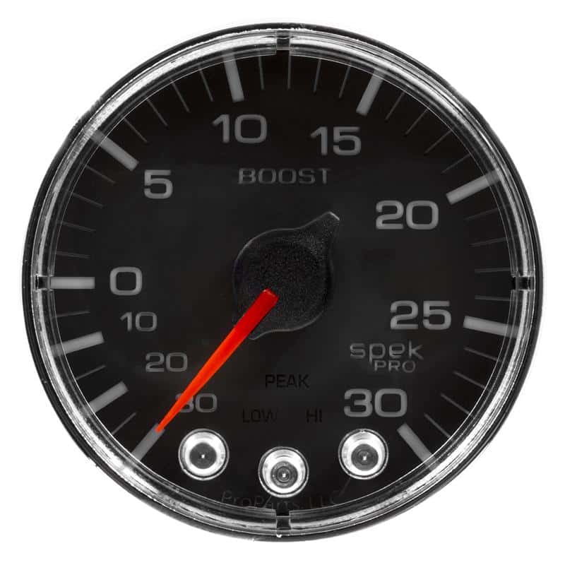 AutoMeter — Autometer Spek-Pro Gauge Vac/Boost 2 1/16in 30Inhg-30psi Stepper Motor W/Peak & Warn Black/Chrome
GA 2" BST 30 BFC SPK - view 2