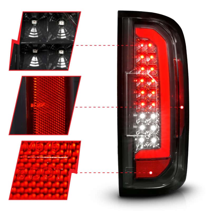 ANZO — ANZO 15-21 GMC Canyon Full LED Taillights w/ Red Lightbar Black Housing/Clear Lens
Tail Light Set - view 10