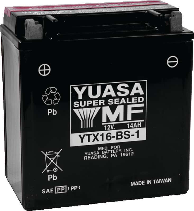 Yuasa Battery — Yuasa YTX16-BS-1 Maintenance Free AGM 12-Volt Battery w/Bottle - view 1