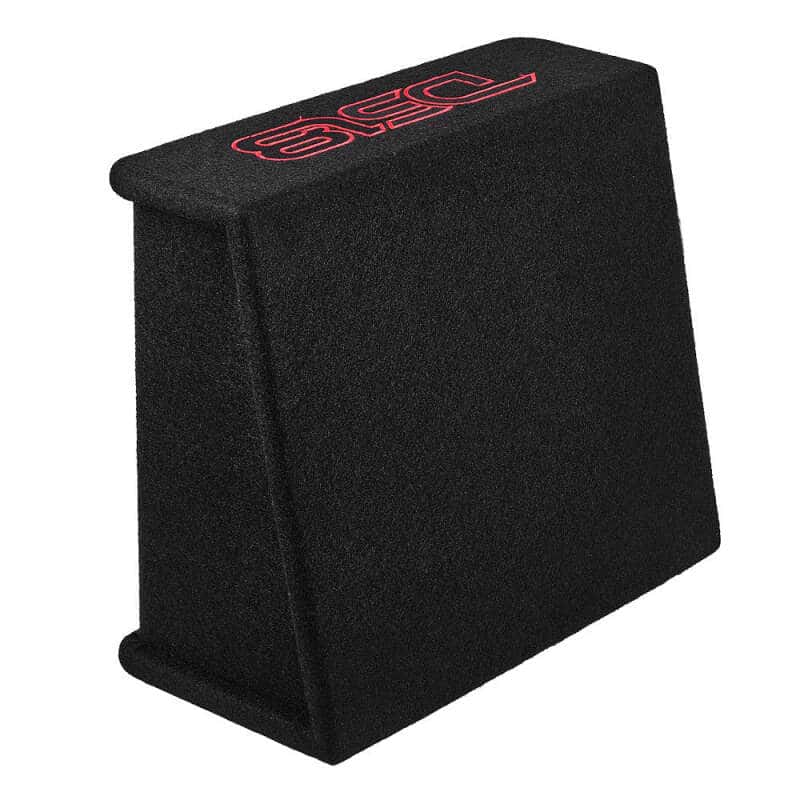 DS18 — DS18 Single 10in Shallow Subwoofer and Enclosure 350 Watts RMS Amplified Sealed Black Carpet - view 1