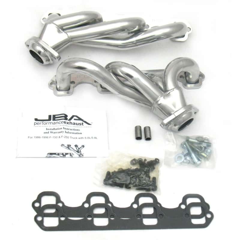 JBA — JBA 87-95 Ford F-150 5.0L SBF 1-1/2in Primary Silver Ctd Cat4Ward Header
Exhaust Header - view 2