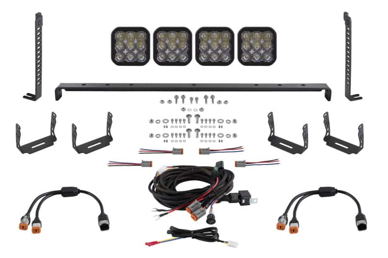 Diode Dynamics — Diode Dynamics 14-23 Toyota 4Runner SS5 Stealth Grille LED 4-Pod Kit - Pro White Driving - view 1