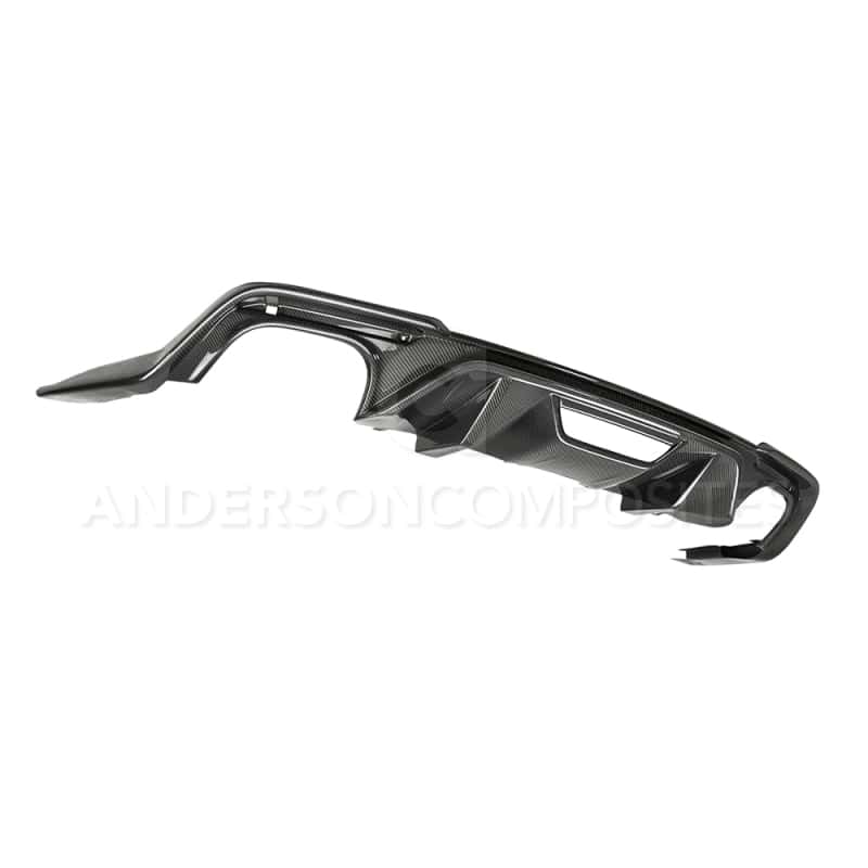 Anderson Composites — Anderson Composites 2018 Ford Mustang GT Type-OE Carbon FIber Quad Tip Rear Diffuser - view 1
