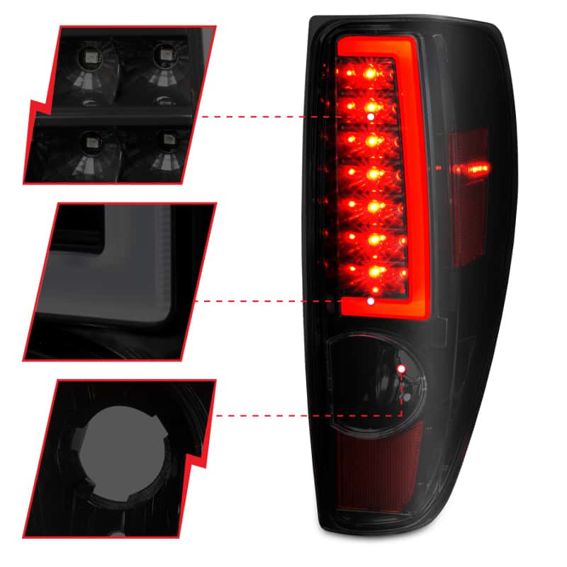 ANZO — ANZO 2004-2012 Chevrolet Colorado/ GMC Canyon LED Tail Lights w/ Light Bar Black Housing Smoke Lens
Tail Light Set - view 9