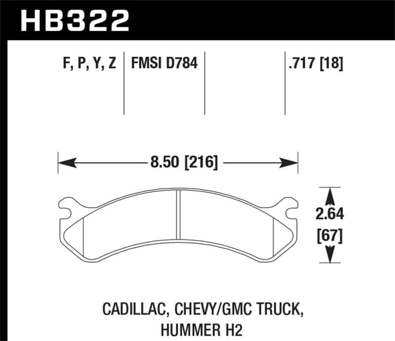 Hawk Performance — Hawk Chevy / GMC Truck / Hummer LTS Street Front Brake Pads
Disc Brake Pad - view 2