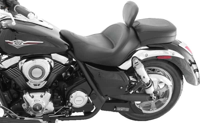 Mustang Motorcycle — Mustang 09-13 Kawasaki Vulcan 1700 Classic Std Touring 1PC Seat w/Driver Backrest - Black - view 3