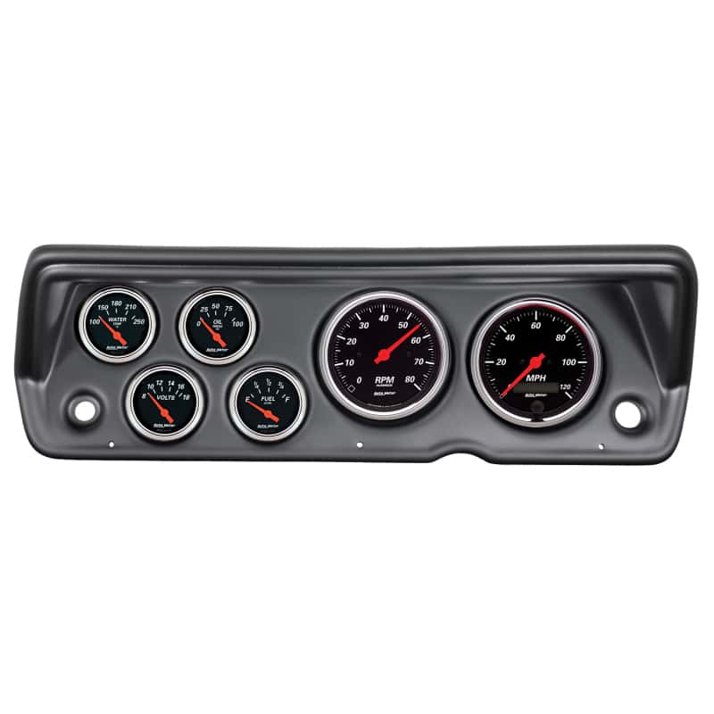 AutoMeter — Autometer Designer Black 70-76 Duster/Demon/Dart Dash Kit 6pc Tach / MPH / Fuel / Oil / WTMP / Volt
GA KT ABODY 70-76 DB - view 1