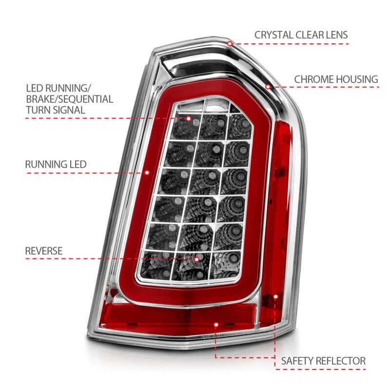 ANZO — ANZO 11-14 Chrysler 300 LED Taillights Chrome w/ Sequential
Tail Light Set
LED Taillights - view 11