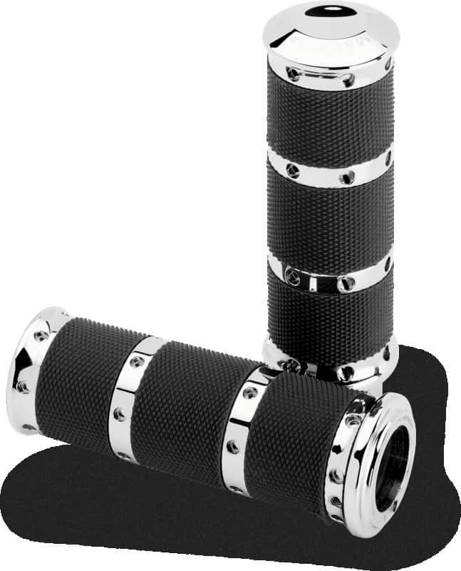 Performance Machine — Performance Machine Handle Grip Set- XL Rubber 2K8 - Chrome - view 2