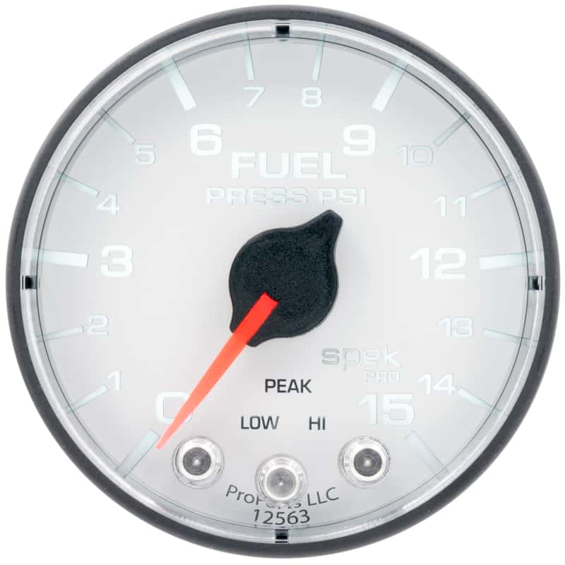 AutoMeter — Autometer Spek-Pro Gauge Fuel Press 2 1/16in 15psi Stepper Motor W/Peak & Warn Wht/Blk
GA 2" FP 15 WFB SPEK - view 2