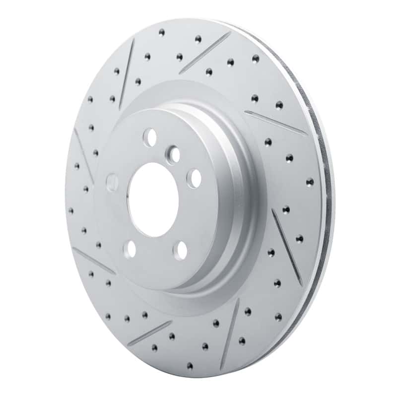 R1 Concepts — R1 19-24 BMW X2 Rear Left Drilled & Slotted Geo-Carbon Rotor - view 2