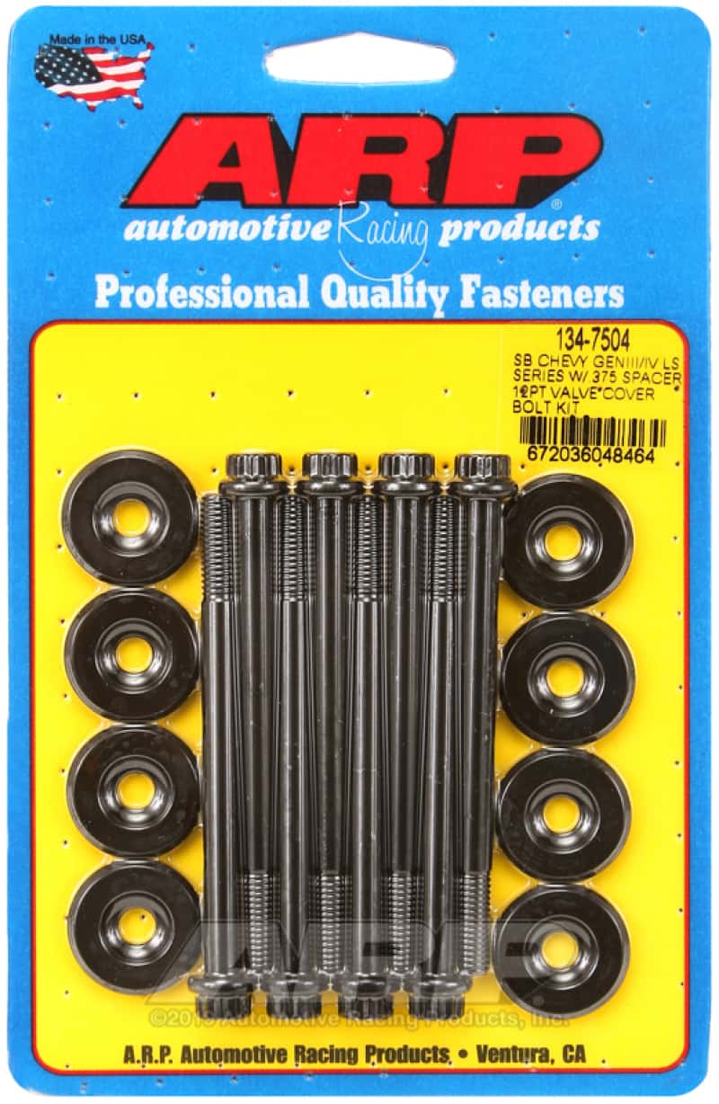 ARP — ARP Small Block Chevy GENIII/IV LS Series .375 Spacer 12pt Valve Cover Bolt Kit - Black - view 2