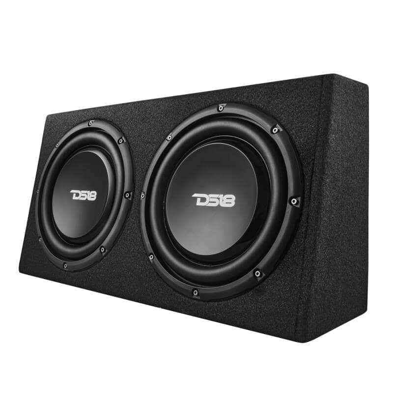 DS18 — DS18 Dual 10in Shallow Enclosure w/ Subwoofer 350 Watts RMS Sealed Black Carpet Amplified - view 8