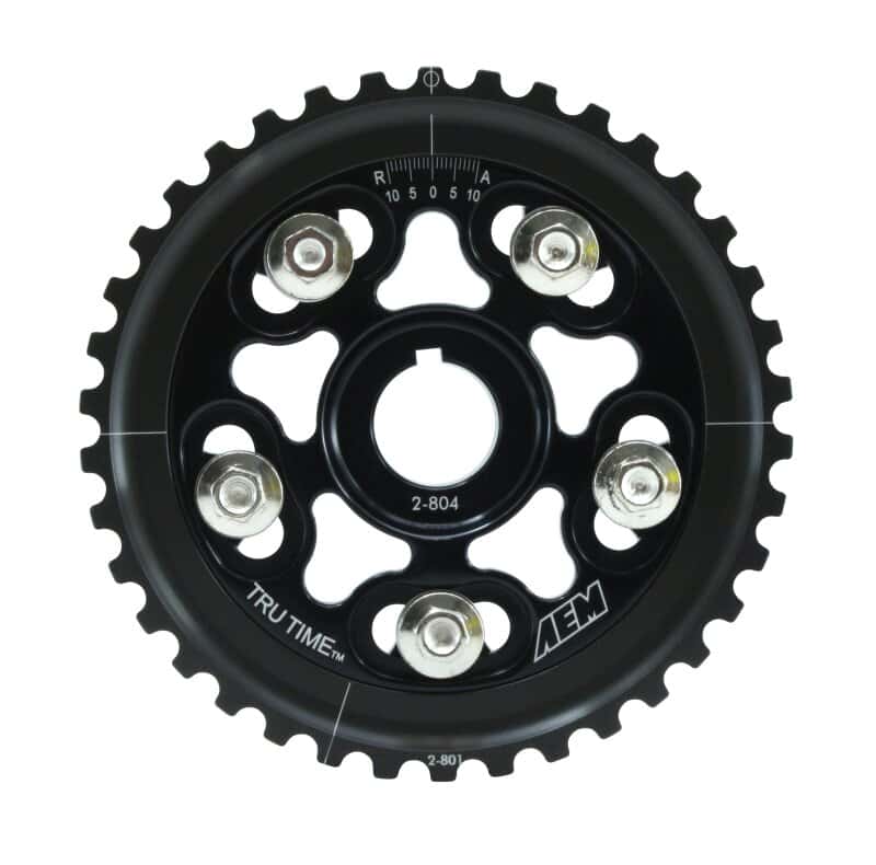 AEM — AEM 96-00 Honda Civic / 96-97 Honda Del Sol D16 Black Tru-Time Cam Gear
Adjustable Cam Gear
Tru-Time Cam Gear - view 2