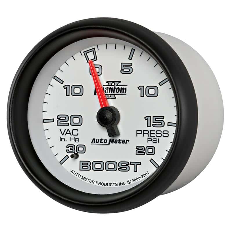 AutoMeter — AutoMeter Gauge Vac/Boost 2-5/8in. 30Inhg-20PSI Mechanical Phantom II
2-5/8" BOOST-VAC, 30 - view 3