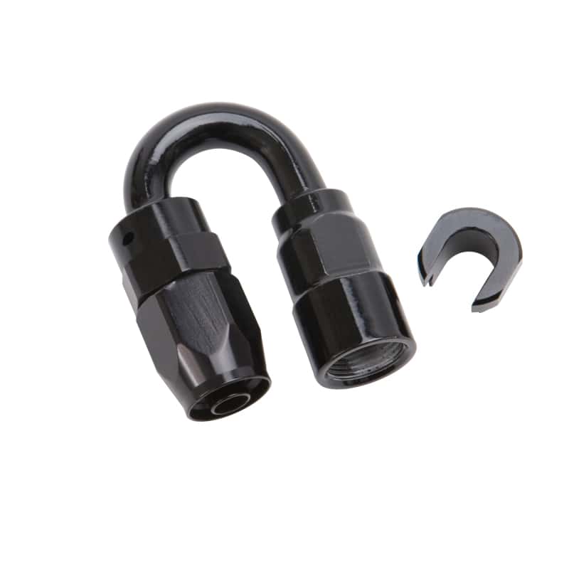 Russell — Russell Performance 3/8in SAE Quick Disc Female to -6 Hose Black 180 Degree Hose End
Hose End - view 2
