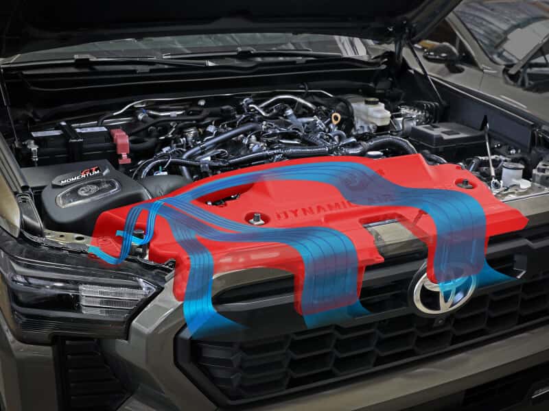 aFe — aFe POWER Red Edition Dynamic Air Scoop XL for Intake Kits 50-70119D and 50-70119R
Dynamic Air Scoop - view 9