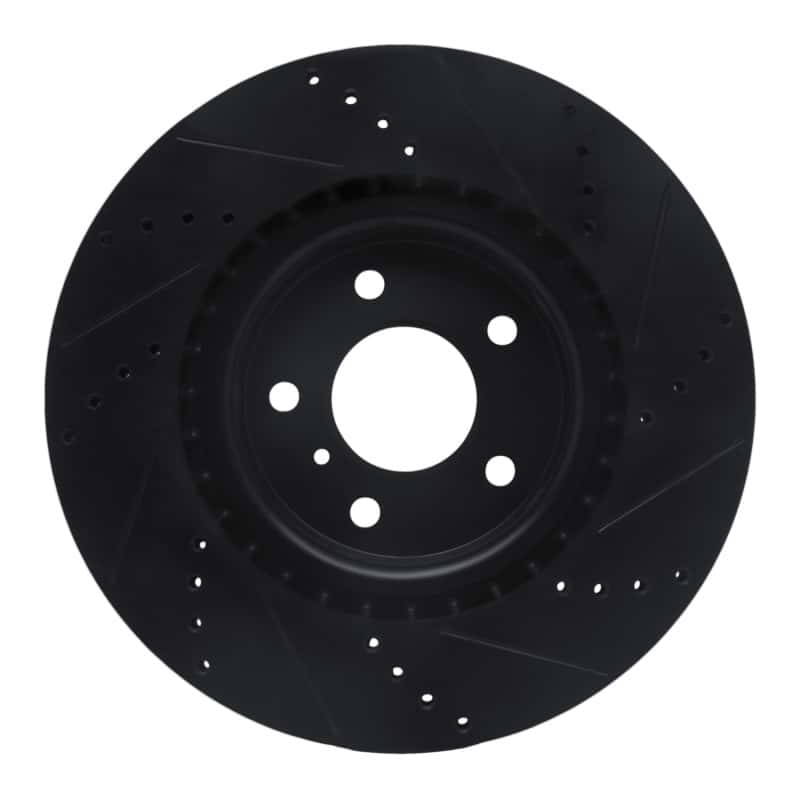 R1 Concepts — R1 03-08 Infiniti G35 Front Left Drilled & Slotted Black Brake Rotor
R1 Brake Rotor Drill - view 5